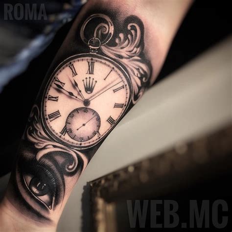 rolex tattoo hand|rolex pocket watch tattoo ideas.